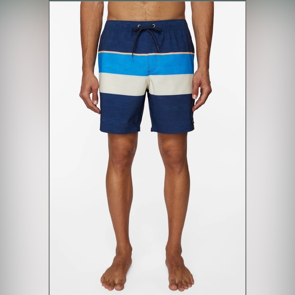 O'NEILL Men's 17 Inch Stripe Volley Boardshorts Swim Trunks for Men with Pockets